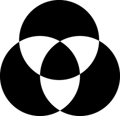 Circles Overlapping Black And White Sticker Svg Vector, Free Vectors File